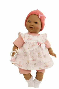 Schildkröt-Puppen Spielpuppen>Schnullerbaby schwarz Lenchen 37 cm Malhaar, braun