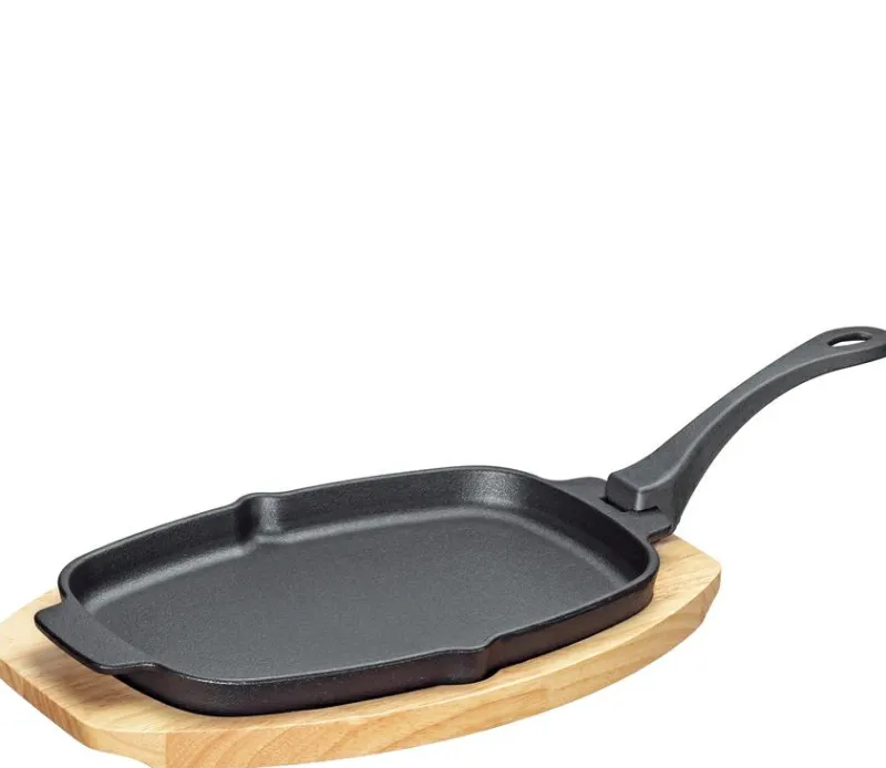 Küchenprofi Pfannen Guß Und Schmiedeeisen>Servierpfanne oval mit abnehmbarem Griff