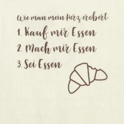 Räder Servietten Und Serviettenringe|Servietten>Serviette „Wie man mein Herz erobert", 33X33 cm