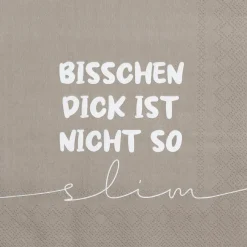 Räder Servietten|Servietten Und Serviettenringe>Serviette „Bisschen dick is nicht slim", 33X33 cm