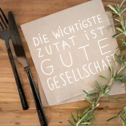 Räder Servietten Und Serviettenringe|Servietten>Serviette „Die wichtigste Zutat", 33x33cm