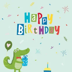 ppd Servietten Und Serviettenringe|Servietten>Servietten 33x33cm Croco Birthday