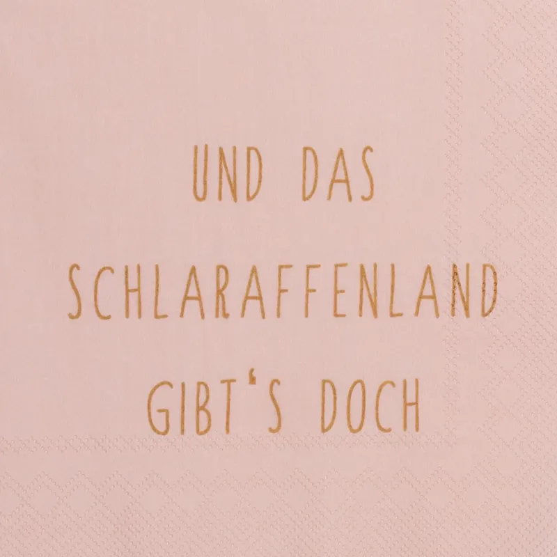 Räder Servietten Und Serviettenringe|Servietten>Serviette„Und das Schlaraffenland gibts doch", 33x