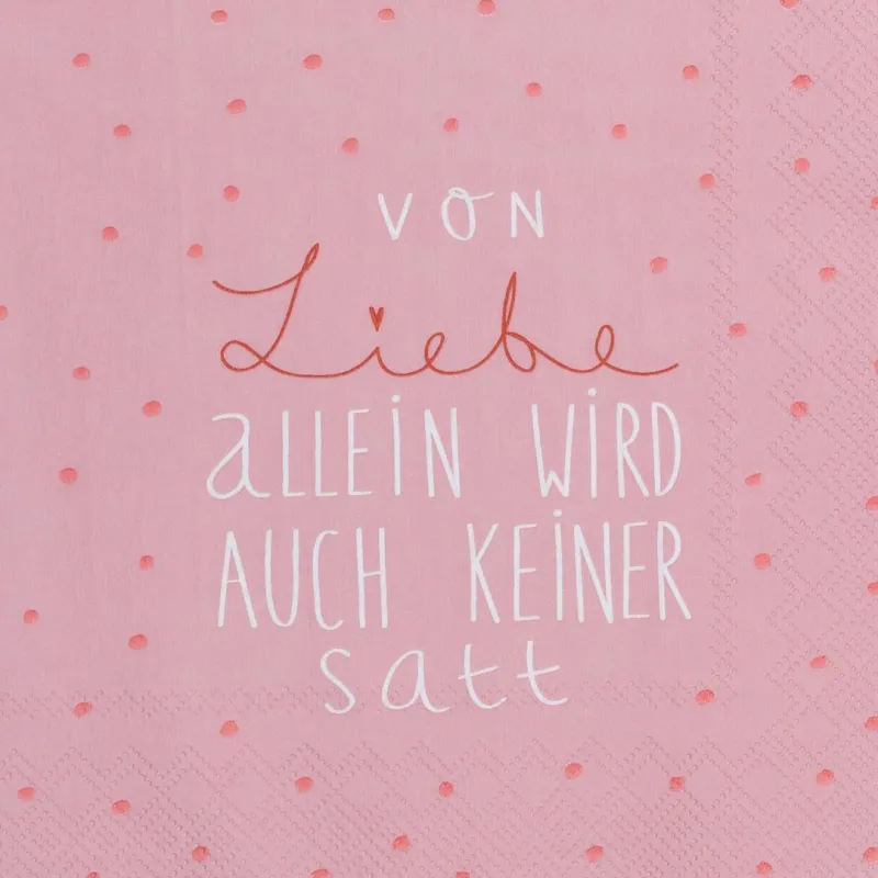 Räder Servietten Und Serviettenringe|Servietten>Serviette„Von Liebe allein wird auch keiner satt",