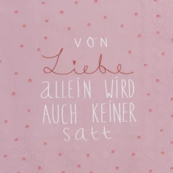 Räder Servietten Und Serviettenringe|Servietten>Serviette„Von Liebe allein wird auch keiner satt",