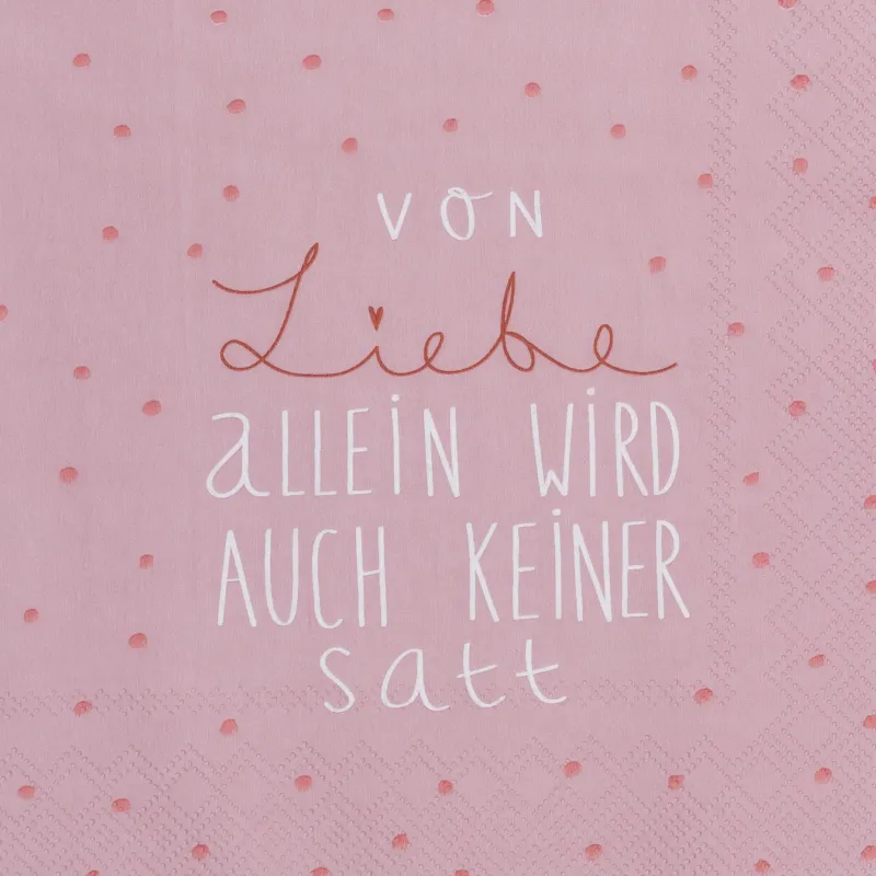 Räder Servietten Und Serviettenringe|Servietten>Serviette„Von Liebe allein wird auch keiner satt",