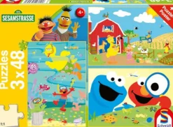 Schmidt Spiele Kinderpuzzle>Sesamstraße: Tierisch stark - Puzzle 3x48 Teile