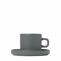 Blomus Farbe>Set 2 Kaffeetassen -PILAR- Pewter, 200 ml