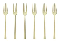 Sambonet Edelstahl Und Kunststoff>Set 6 Kuchengabeln Rock Antique Edelst./PVD Champa