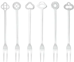 Sambonet Edelstahl Und Kunststoff>Set 6 Partygabeln Living Edelst./NEW ORIENTAL