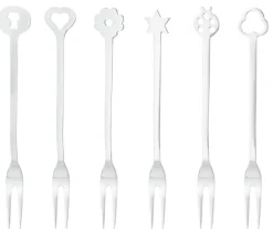 Sambonet Edelstahl Und Kunststoff>Set 6 Partygabeln Living Edelst./NEW PORTAFOR