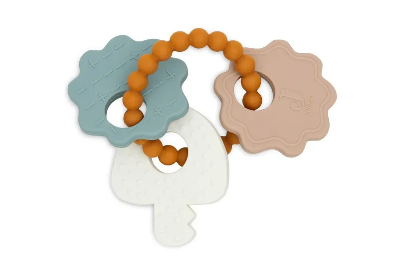 Jollein Spielen>Silikon Beißring Schlüsselanhänger - Lovely Birds