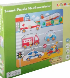 SpielMaus Kleinkindpuzzle|Spielen>Sound Holzpuzzle Straßenverkehr