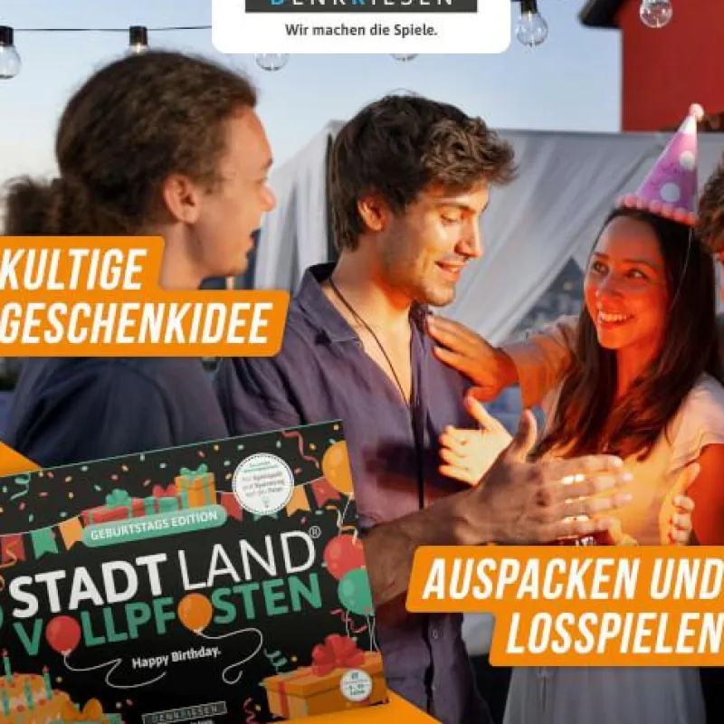 Denkriesen Familien- Und Gesellschaftsspiele>STADT LAND VOLLPFOSTEN® - GEBURTSTAGS EDITION - Ha