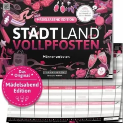 Denkriesen Familien- Und Gesellschaftsspiele>STADT LAND VOLLPFOSTEN® - MÄDELSABEND EDITION "Män