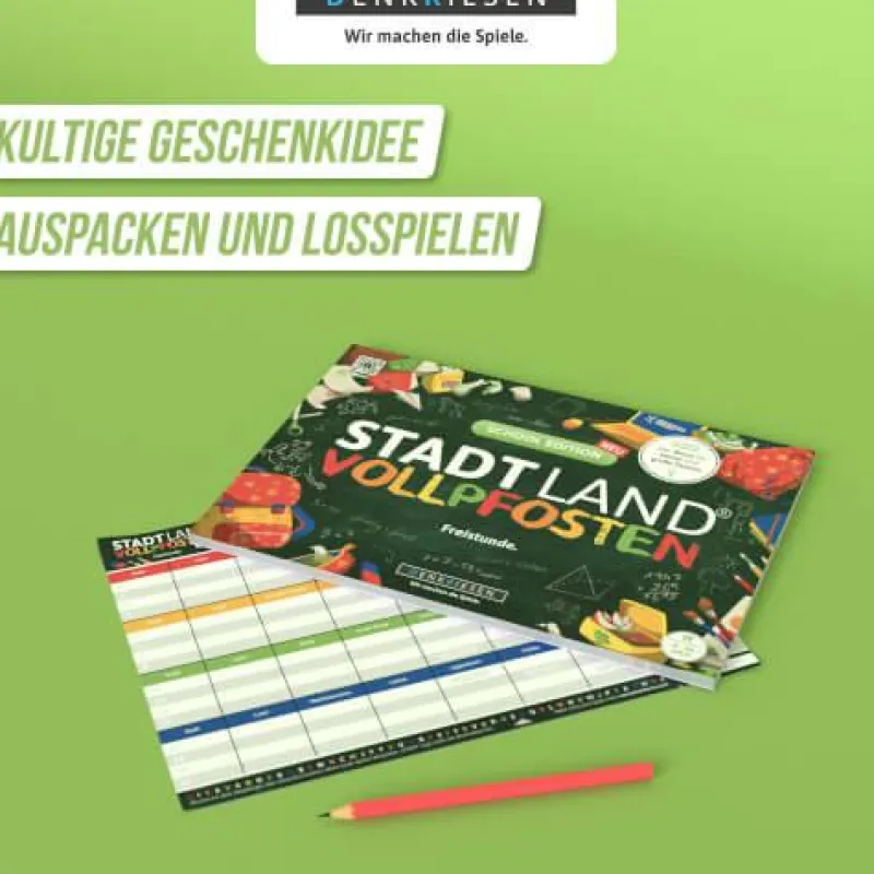 Denkriesen Familien- Und Gesellschaftsspiele>STADT LAND VOLLPFOSTEN® - School Edition - Freistu