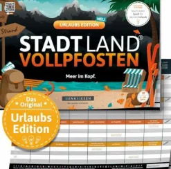 Denkriesen Familien- Und Gesellschaftsspiele>STADT LAND VOLLPFOSTEN® - URLAUBS EDITION - Meer i