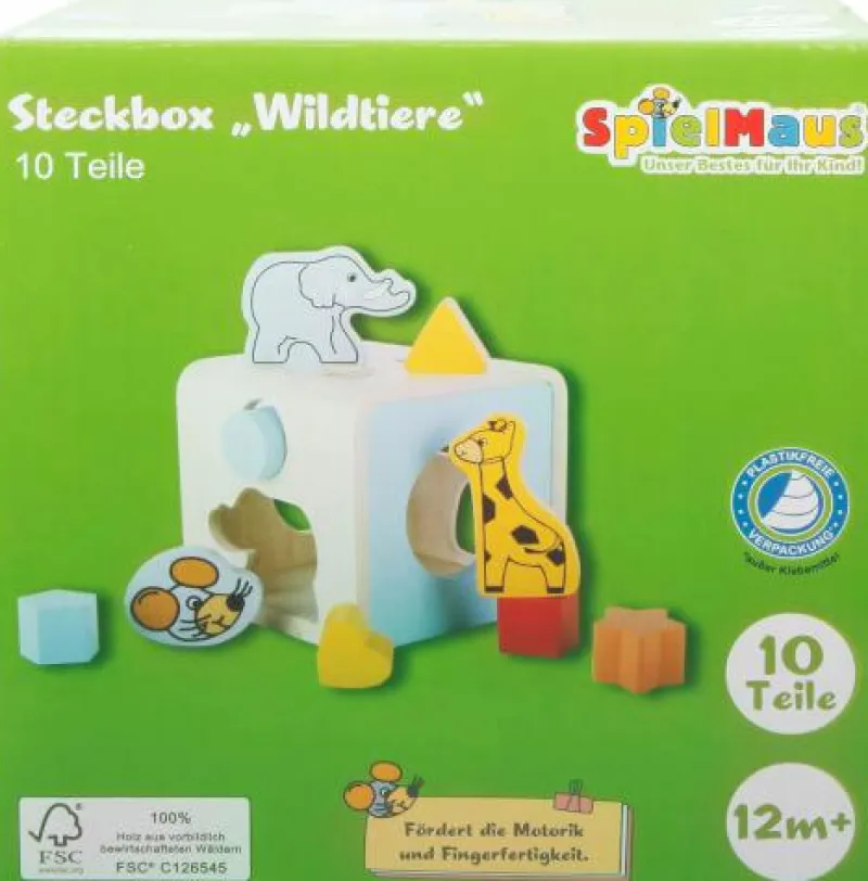 SpielMaus Spielen>Steckbox Wildtiere 9Teile