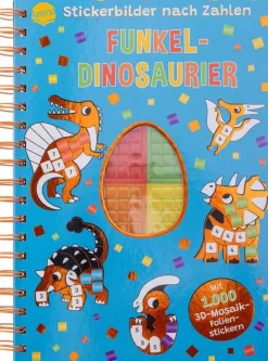 Arena Verlag Basteln>Stickerbilder nach Zahlen. Funkel-Dinosaurier