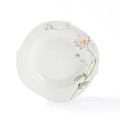 Meissener Porzellan Farbe>Suppenteller 23,5 cm Wellenspiel Relief Blumenmale