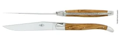 Laguiole Edelstahl Und Kunststoff>Tafelmesser Olivenholz glänzend