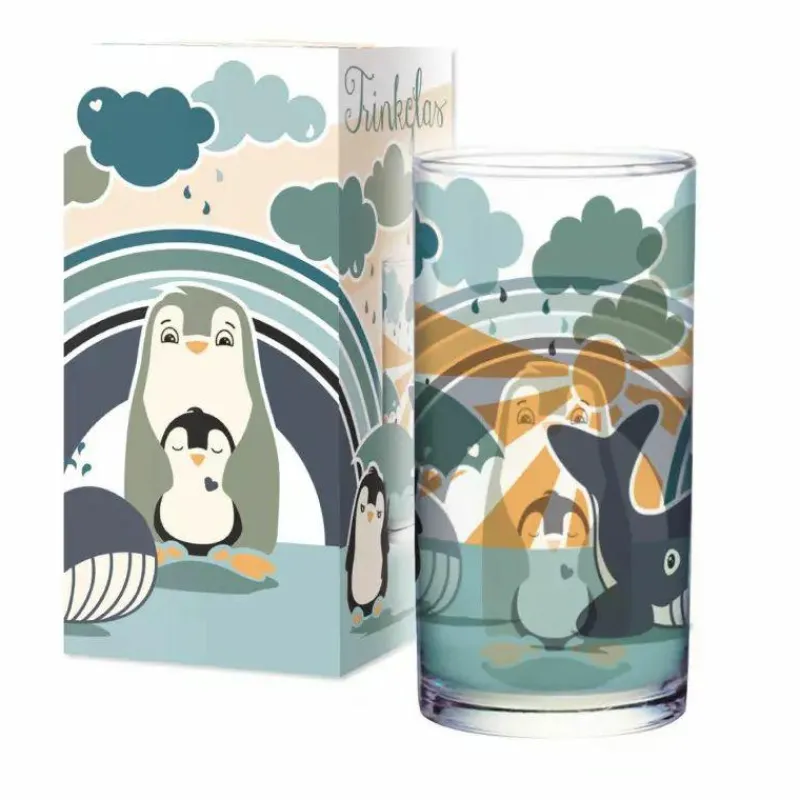 Mauder Verlag Kinder>Tapirella Trinkglas Pinguin Familie