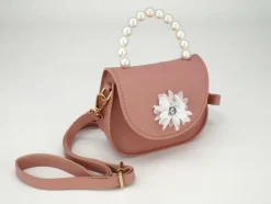 Kisme Taschen Und Körbe>Tasche Blume Perlenbügel altrosa