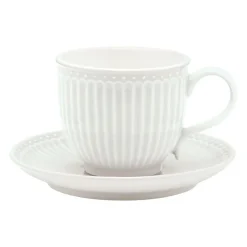 Greengate Weiß>Tasse & Untertasse white Alice