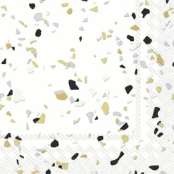 IHR Servietten Und Serviettenringe|Servietten>Terrazzo black gold Lunch-Servietten L 899679