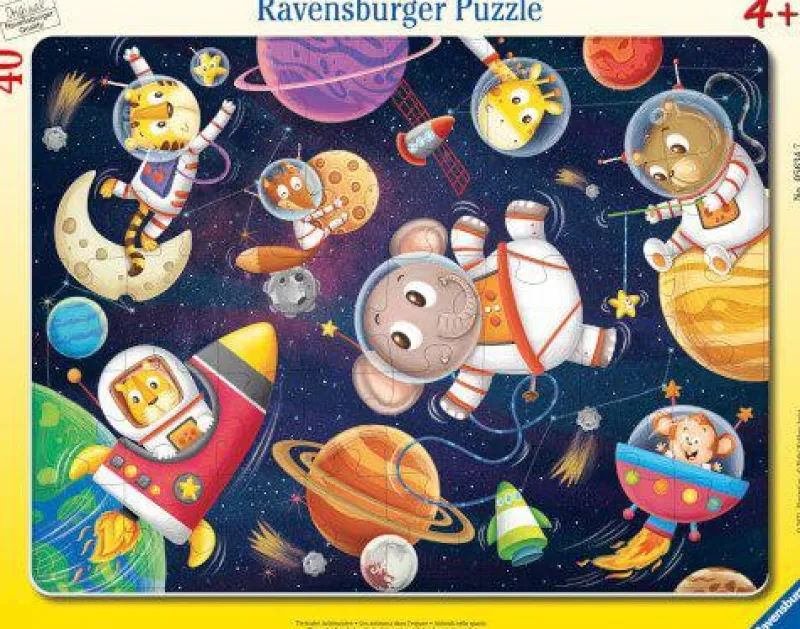 Ravensburger Kleinkindpuzzle|Spielen>Tierische Astronauten - Rahmenpuzzle 30 Teile