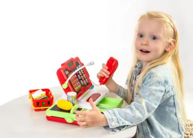 SpielMaus Kaufladen Und Spielküche>Touchscreen-Kasse mit Zubehör