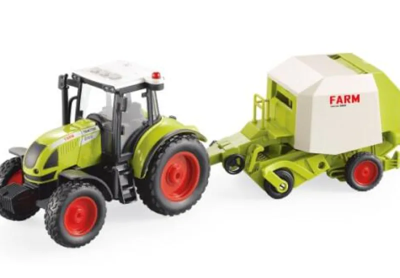 Speedzone Fahrzeuge Und Fluggeräte>Traktor mit Rundballenpresse, Licht & Sound, Frikt