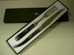 Laguiole Edelstahl Und Kunststoff>Tranchierbesteck 17cm Horn dunkel