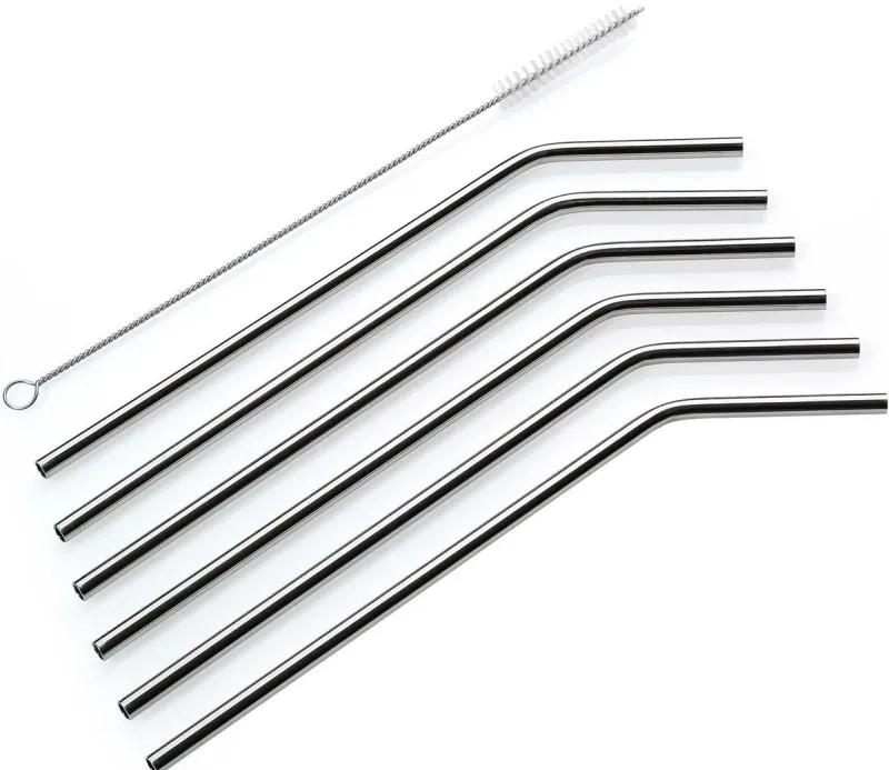 Cilio Barzubehör>Trinkhalme STEEL, gebogen