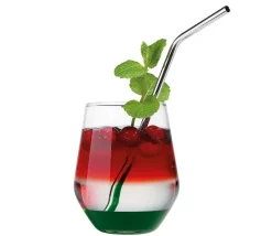 Cilio Barzubehör>Trinkhalme STEEL, gebogen