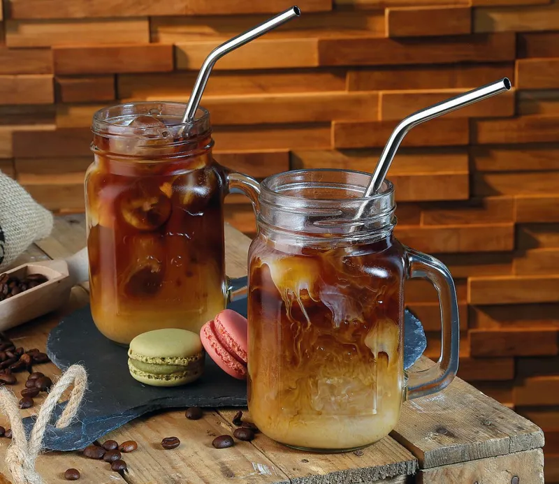 Cilio Barzubehör>Trinkhalme STEEL, gebogen