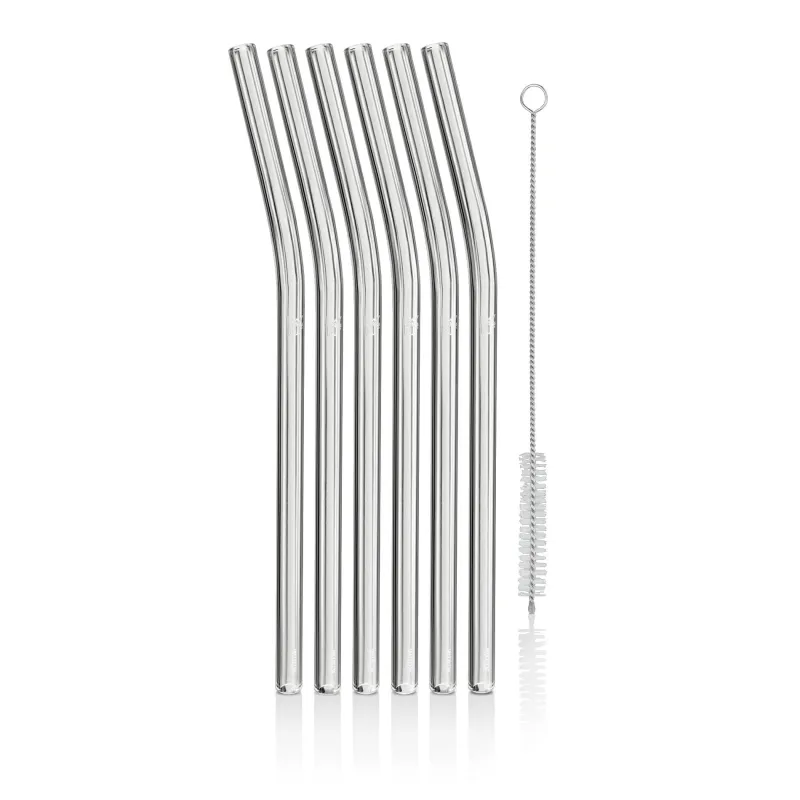 WMF GmbH Barzubehör>Trinkhalm-Set Baric Glas 6-teilig mit Reinigungsbü