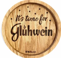Holzpost Barzubehör>Untersetzer aus EICHE Glühwein