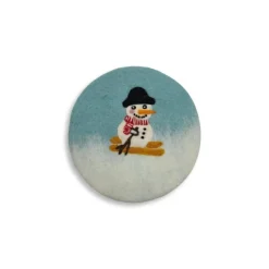 Frida Feeling GmbH Dekoration>Untersetzer Schneemann auf Skiern im Schnee 21cm