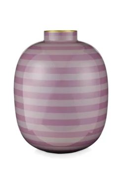 Pip Studio Vasen>Vase Metall „Stripes", lila, 32cm