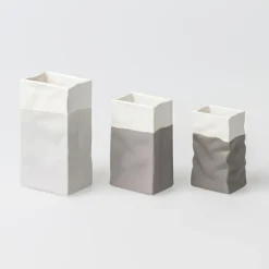 Räder Vasen>Vase Mini Porzellantüte Set Aus 3, Grautöne