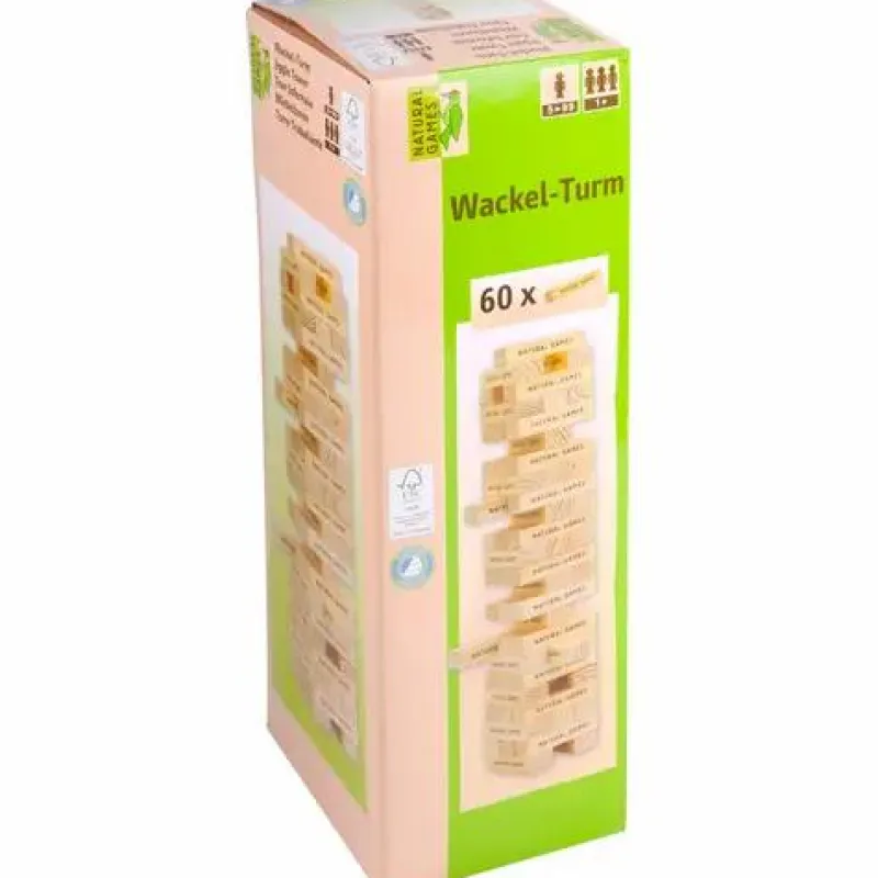 Natural Games Kinderspiele>Wackelturm mit 60 Spielsteinen