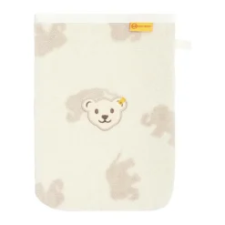 Steiff Badtextilien>Waschhandschuh Cloud Dancer beige mit Elefanten