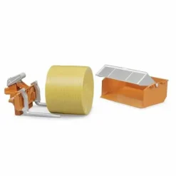 Bruder Fahrzeuge Zubehör>Zubehör: Traktor-Ladekasten mit Gabeln + 1 Rundbal