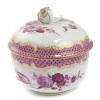 Meissener Porzellan Farbe>Zuckerdose 9 cm Bukett, alte Manier Schuppen-Mosai